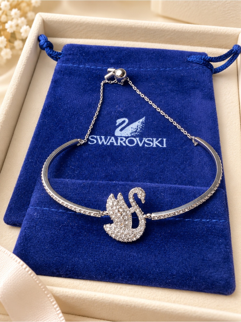 Swarovski Silver Crystal Swan Bracelet
